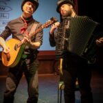 Accordionist Murray Grainger with the Captain of the Lost Waves